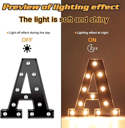 Miniatura 7 de Letras negras Glintee con luz, las letras