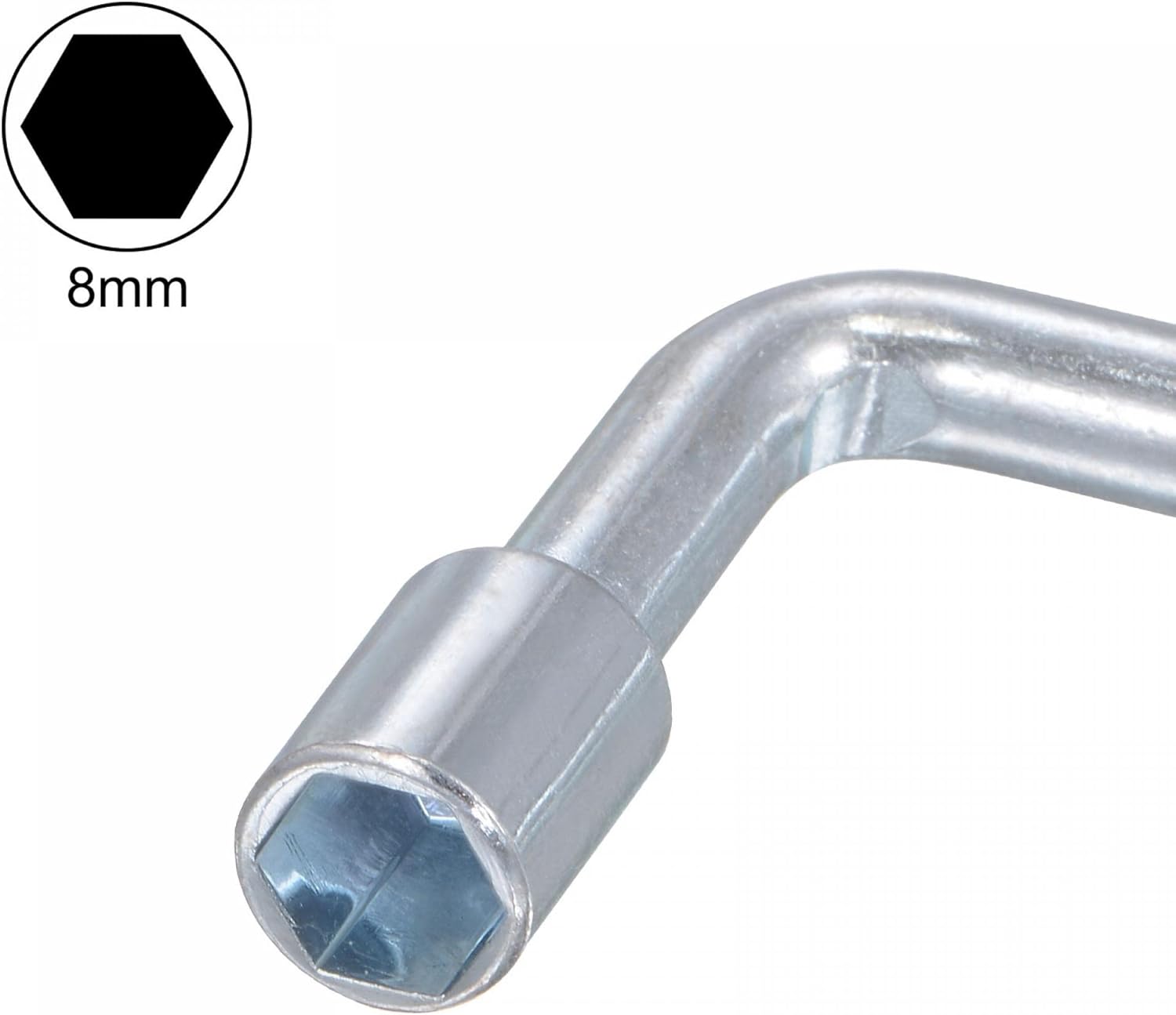 uxcell 8mm Metric L Shaped Angled Open Hex 6 Point Socket Wrench, Single Ended 2 Pcs