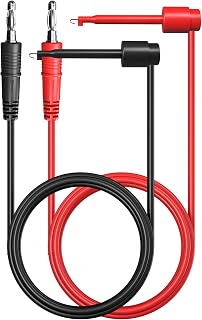 2PCS 4mm Banana Plug to Test Hook Clips Test Leads Copper Soft Cable Wires for Multimeter Electrical Testing 500V 5A