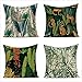 Poszewki na poduszki 60 x 60 cm zestaw 4 szt., tropikalne rośliny poduszki sofa miękkie dwustronne kwadratowe dekoracyjne poszewki na poduszki do salonu sofa kanapa łóżko samochód ogród na zewnątrz poszewki na poduszki z ukrytym zamkiem błyskawicznym