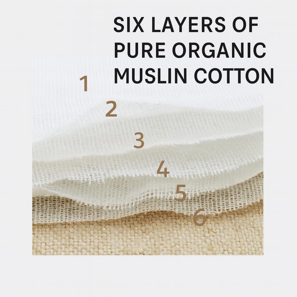 2-Pack Muslin Swaddle Blanket – 100% Organic Cotton Baby Blanket, 6-Layer Soft & Breathable, 43 × 43 in
