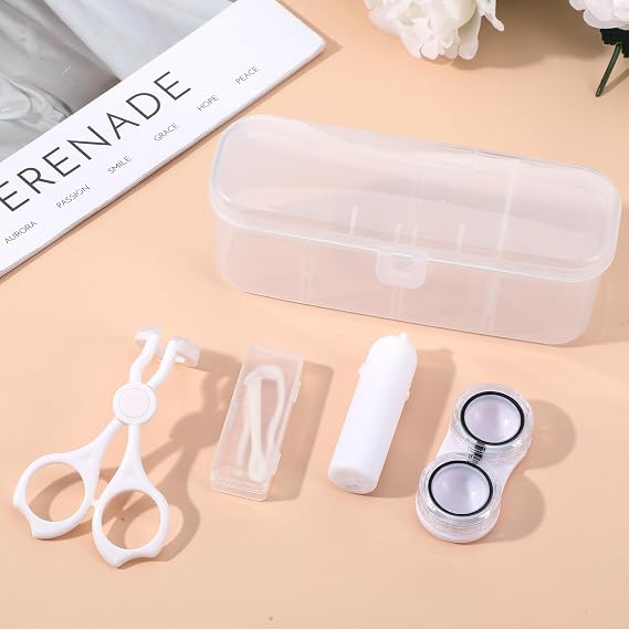 Contact Lenses Applicator Tool Set, Contact Lens Applicator Tool with Eye Opener for Contacts, Contact Helper Insert/Remover, Tweezers, Soft Contact Lens Applicator Tool and Case