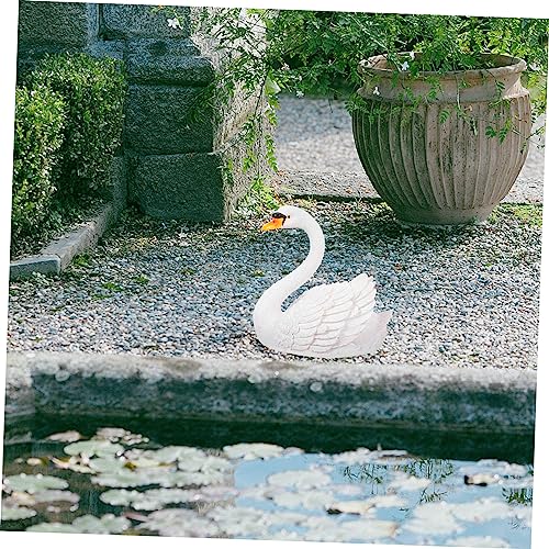 Cygne blanc flottant statue résine pour animer un bassin vide