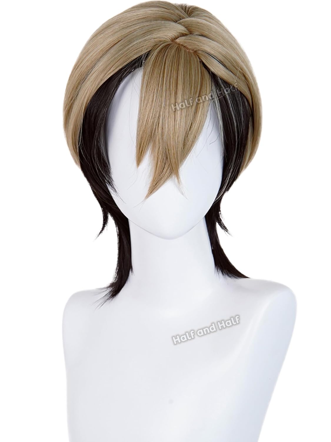 Zanka Cosplay Wig Men's Short Brown Blonde and Black Anime Wig Light Brown Male Costume Wigs for Unisex Women Party Halloween
