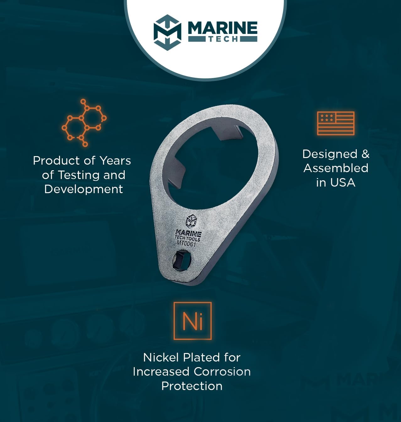 Marine Tech Tools Bearing Retainer Tool, Removes & Installs Bearing Retainers on Bravo III Drives, Mercury Outboard Tools, Bearing Retainer Wrench, Replacement 91-805374 1