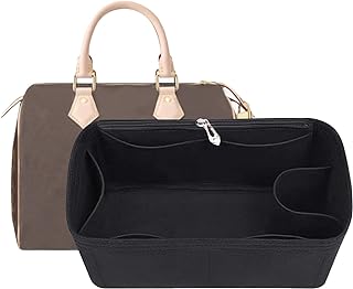 Lckaey Purse Inserts for Speedy 30 Organizer Insert, for monogram bag, HandBag protective insert Tote Bag and hand bag protector, organizer insert 1083black-L