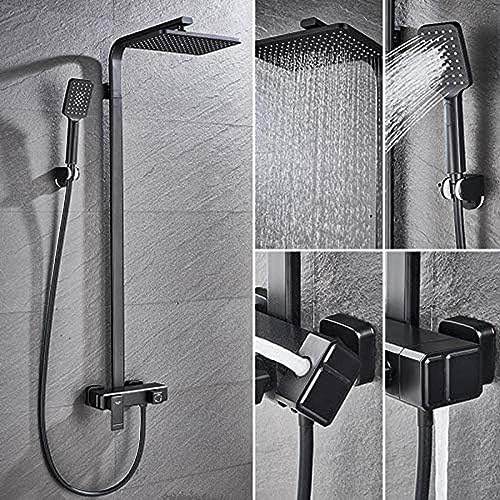 Mitigeur de douche noir mat haut de gamme en laiton avec finitions chrome noir épurées