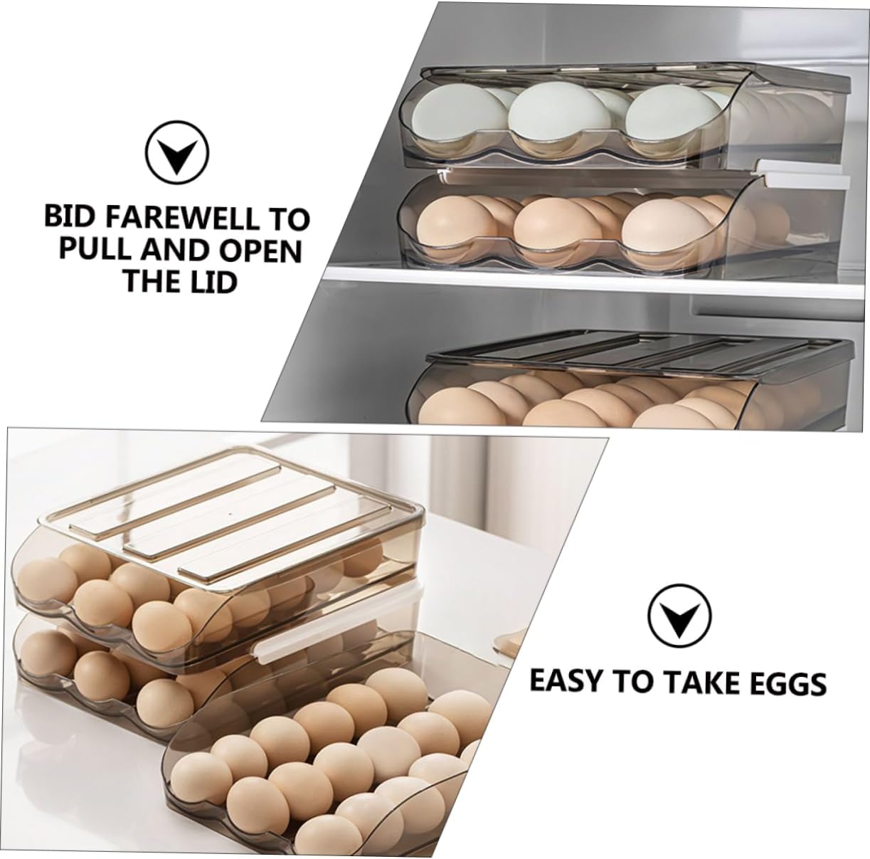 KICHOUSE Refrigerator Egg Organizer The Egg Holder Kitchen Holder Fresh Quality Plastic Storage Box