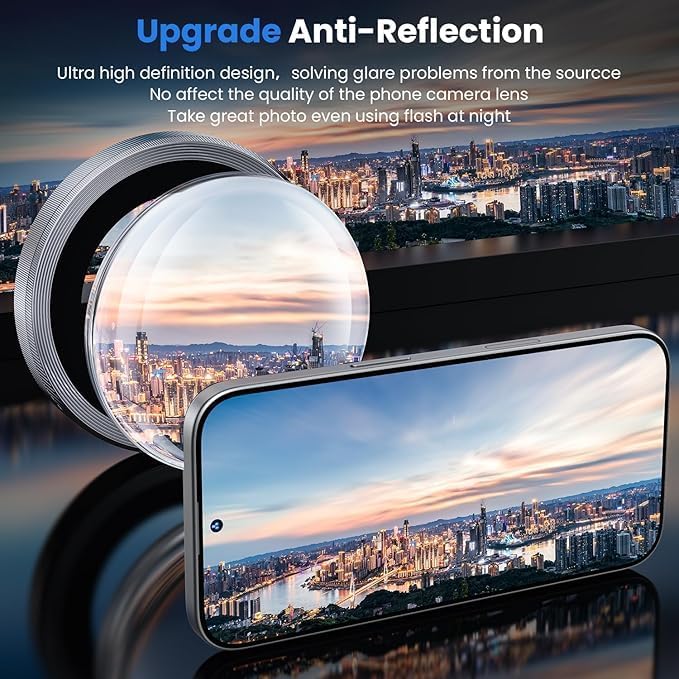 Image of Premium Camera Lens Protector Compatible For iPhone 17 (Silver) Camera Lens Protector - 9H Tempered Glass, Military-Grade Anti-Scratch, Case-Friendly, Easy Install Frame