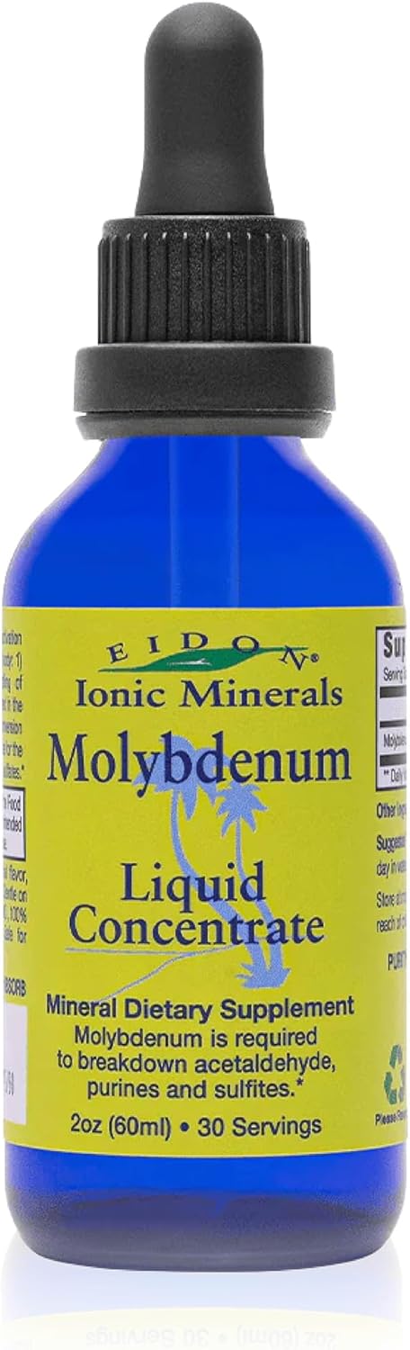 Eidon Ionic Minerals Liquid Molybdenum Supplement - Liquid Ionic Minerals, Molybdenum Concentrate Drops for Women & Men, No Added Sugars, Supports Biological Processes, Mineral Supplements - 2 oz