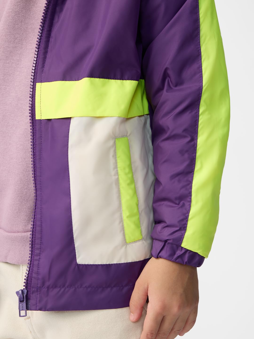 The Souled Store Dewberry - Chaqueta de cuello con capucha para niños y bebés, con cremallera frontal, manga larga, bloque de color, con capucha y cremallera para niños