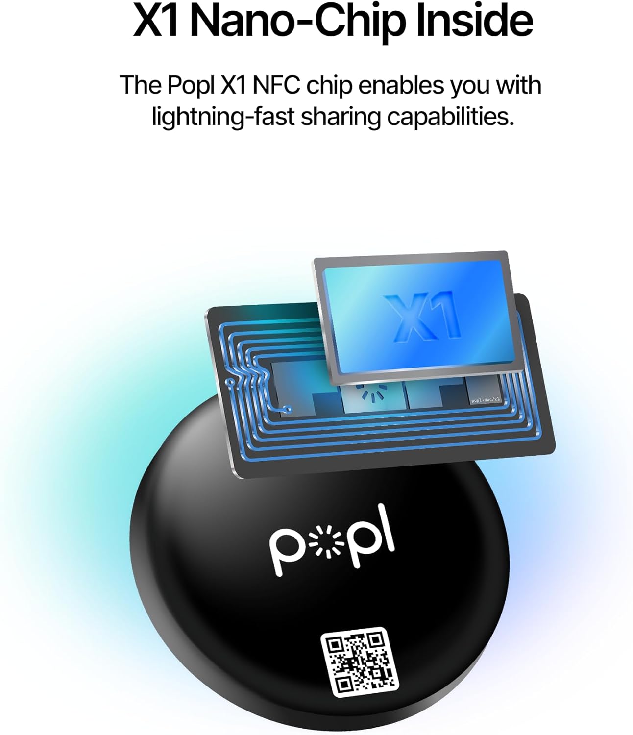 Authentic Patented Popl QR Code Stickers™ (Avoid Fake Knockoffs) - Smart NFC Networking Card - Simply Tap to Exchange Contact Info, Capture Leads, & Manage Contacts (Black)
