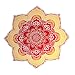 Large Round Lotus Flower Mandala Tapestry - 100% Cotton - Outdoor Beach Roundie - Hippie Gypsy Boho Throw Towel Tablecloth Hanging - Red/Yellow - Floral Circle Design/Shape 72"