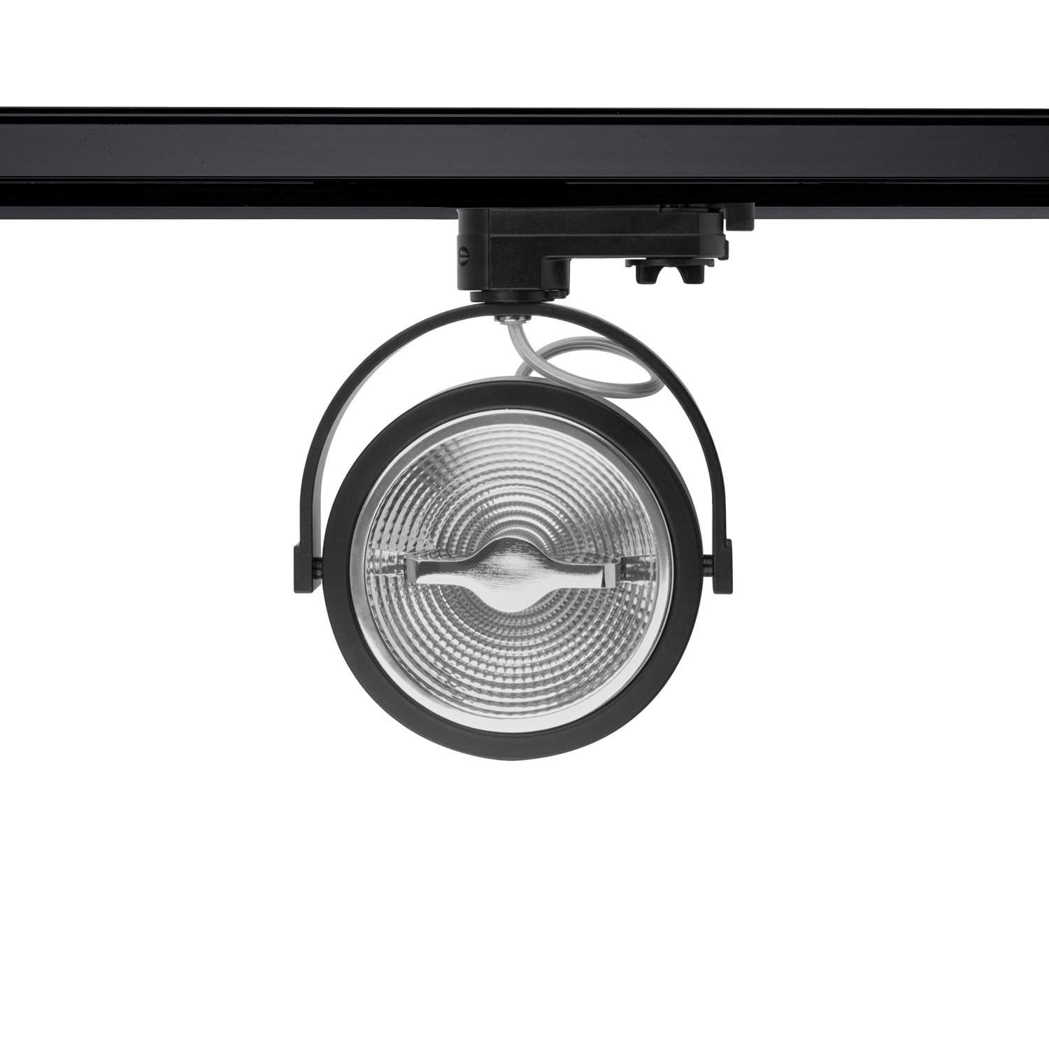 LEDKIA LIGHTING Foco Carril LED Trifásico 15W Regulable CREE AR111 Negro 2700K Blanco Cálido