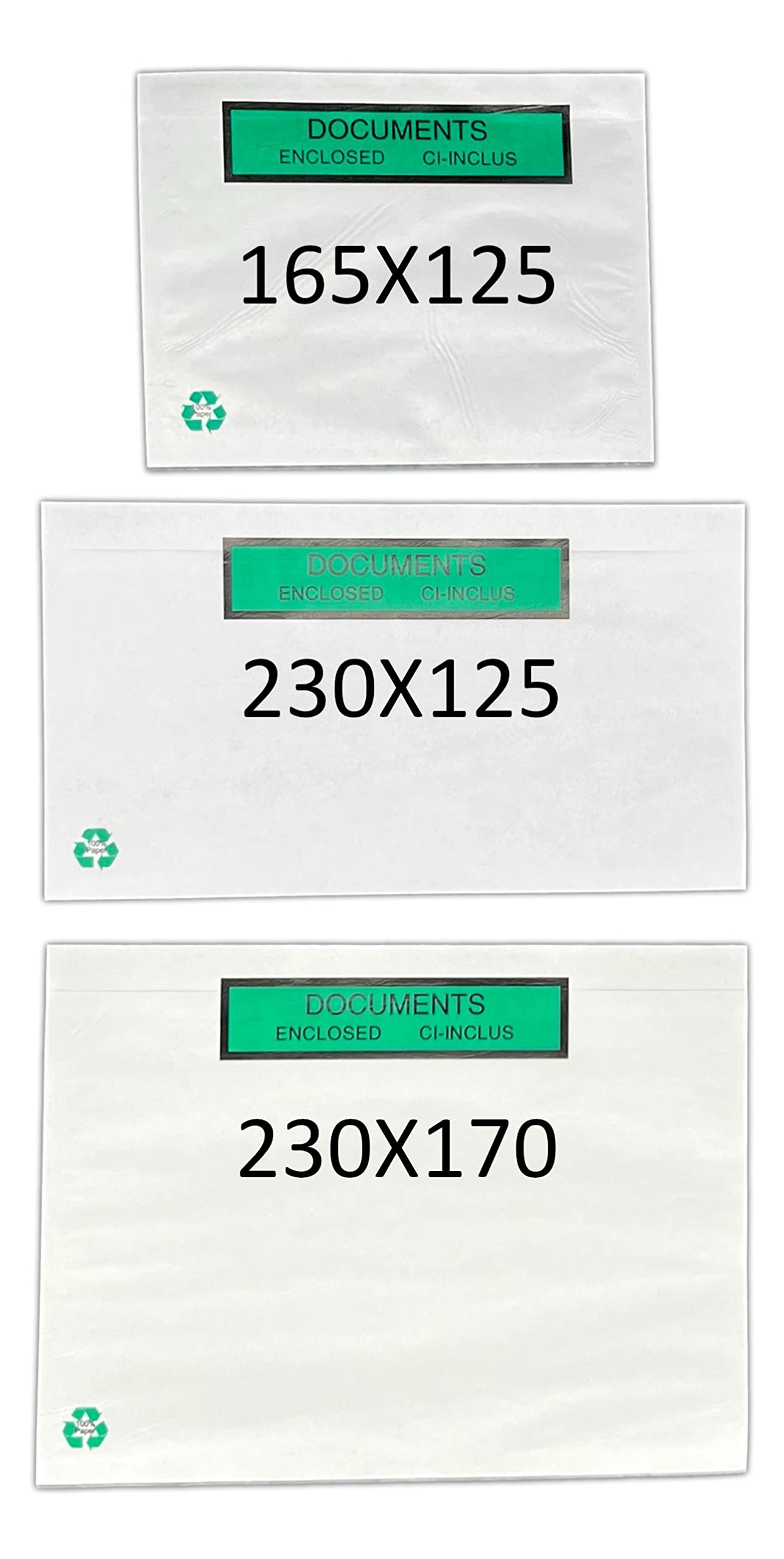 Pochettes Porte Documents Ci-inclus Adhésives en Papier Recyclable format A5 230x170mm adaptées aux réglementations REP et LUCID- Lot de 1000
