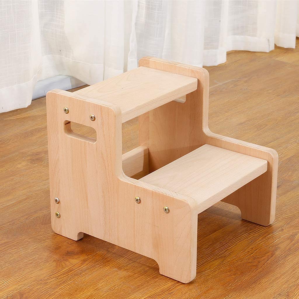 Escalera escalonada de madera de pino con plataforma de pie