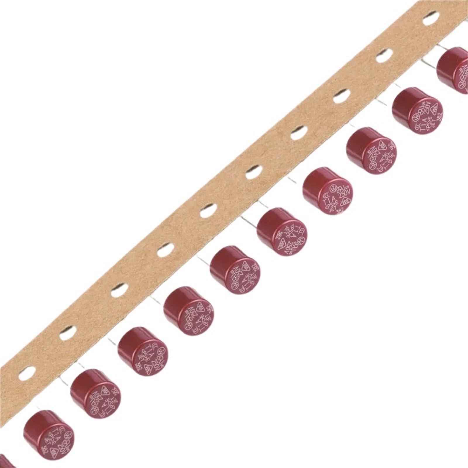 Fusibile rotondo lento da 10 pezzi, 500 mA, 1 A, 2 A, 2,5 A, 3,15 A, 4 A, 5 A, 6,3 A, 8 A, 10 A, 250 V, 382 V, in plastica, T2A, for scheda di alimentazione TV LCD.(T5A)