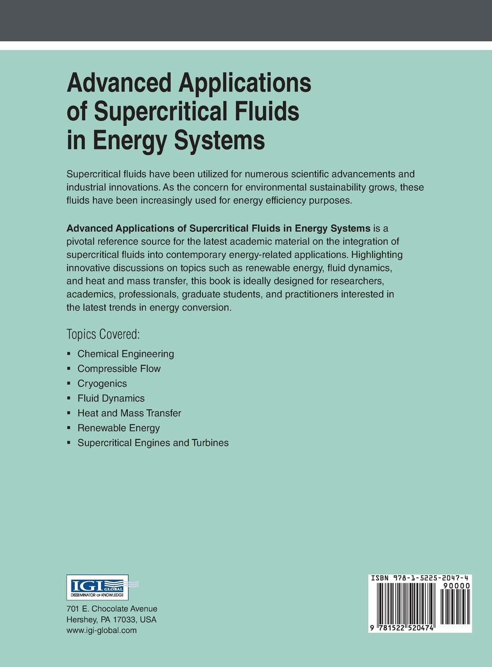 Advanced Applications of Supercritical Fluids in Energy Systems (Advances in Chemical and Materials Engineering)