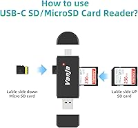Vista 7 de Vanja adaptador tipo C micro USB y USB 2.0, lector portátil de tarjeta de memoria para tarjetas SDXC, SDHC, SD, MMC, RS-MMC, Micro SDXC, Micro SD