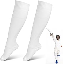 HERCHR Fencing Socks for Epee, Sabre and Foil Thickened Cotton Unisex Protective Fencing Stockings Fencing Knee High Socks Casual Stockings Sport Tube Socks for Unisex Child and Adult (M)