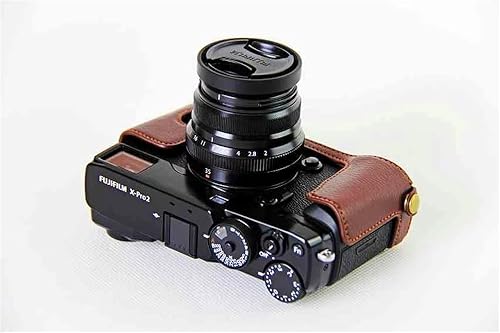 Vista 15 de Funda X-Pro2 X-Pro3, hecha a mano de piel auténtica para media cámara, funda para Fuji X-Pro 2, Fujifilm X-Pro2 X-Pro3 XPro3, versión de apertura