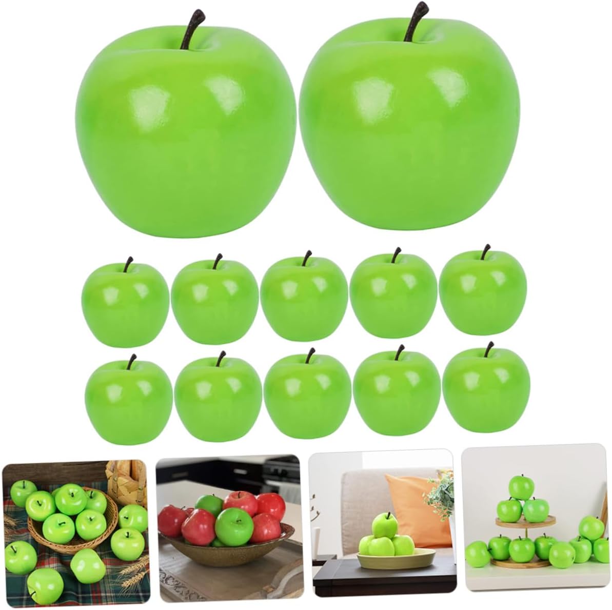 LIFKOME 12pcs Artificial Green Fruit Decoration Set, Realistic Foam Simulation Fruit Models for Home Kitchen Photography and Party Display