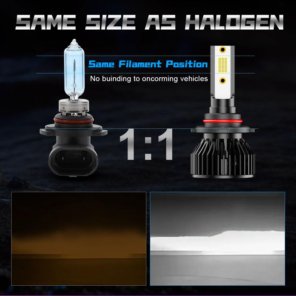 Fit For Honda Pilot (2006-2018) led Foglight bulbs, 9005+H11 High & Low Beam Bulbs+H11/H8 led fog light bulb,500% Brightness, 6000K Eye-Protection White,Plug and play, IP68,with Fan,No Errors, 6-Pack