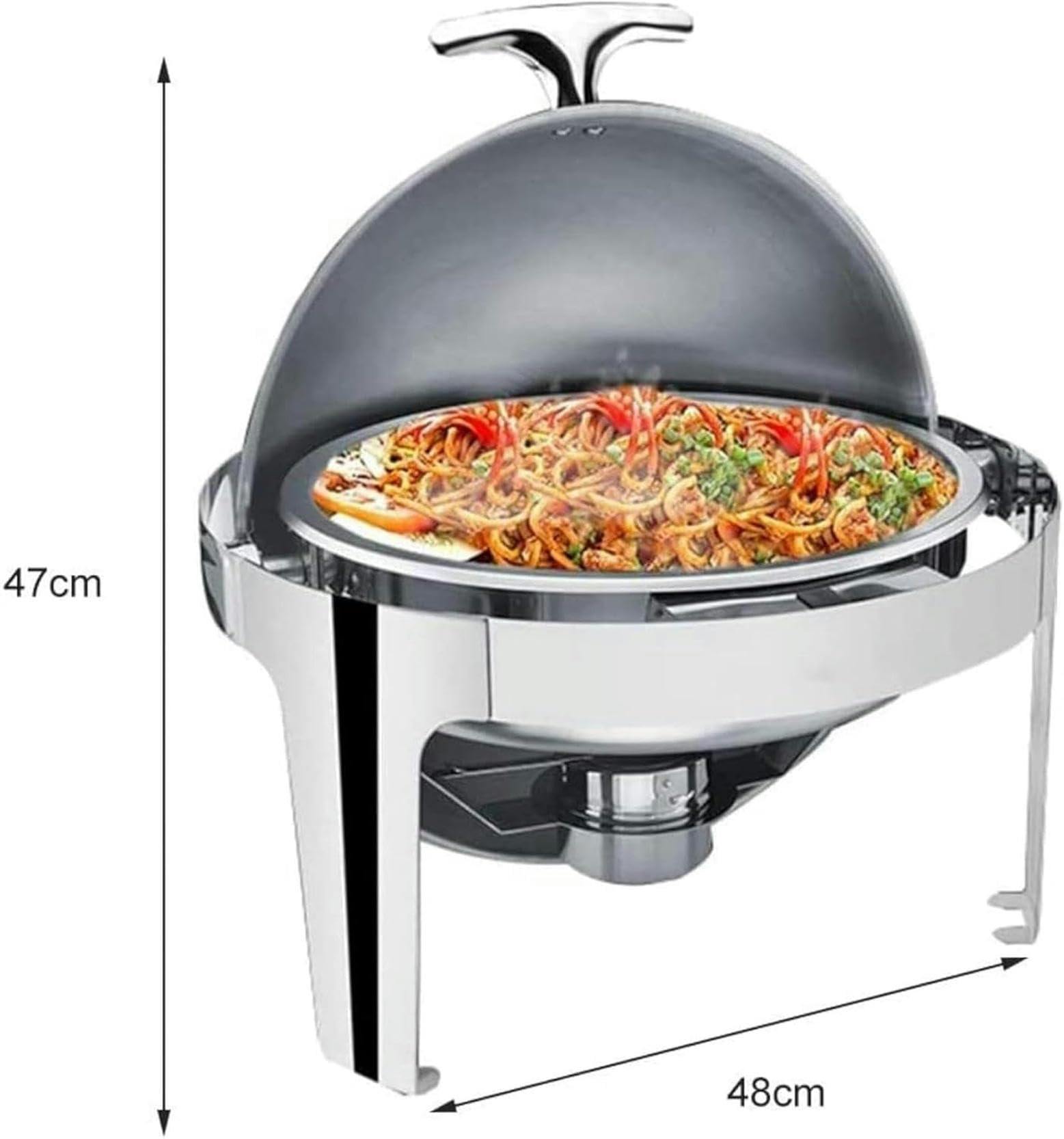 Chafing Dish in Acciaio Inox da 6 Litri,Set di Chafing Dish Scaldavivande A Buffet,con Teglie per Alimenti E Porta-Combustibile,Set Professionale Scaldavivande per Cat