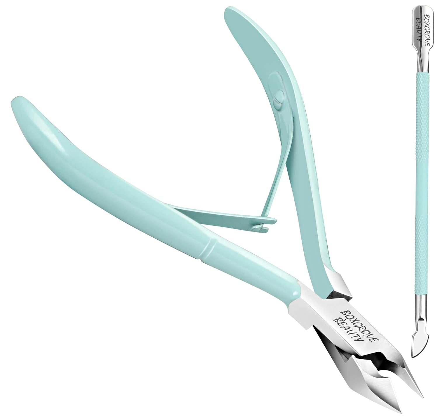XUNXMAS Cuticle Trimmer Cuticle Remover with Cuticle Pusher, XUNXMAS Professional Stainless Steel Durable Pedicure Manicure Tools Cutter Nipper Scissor Clipper for Fingernails and Toenails Dead Skin