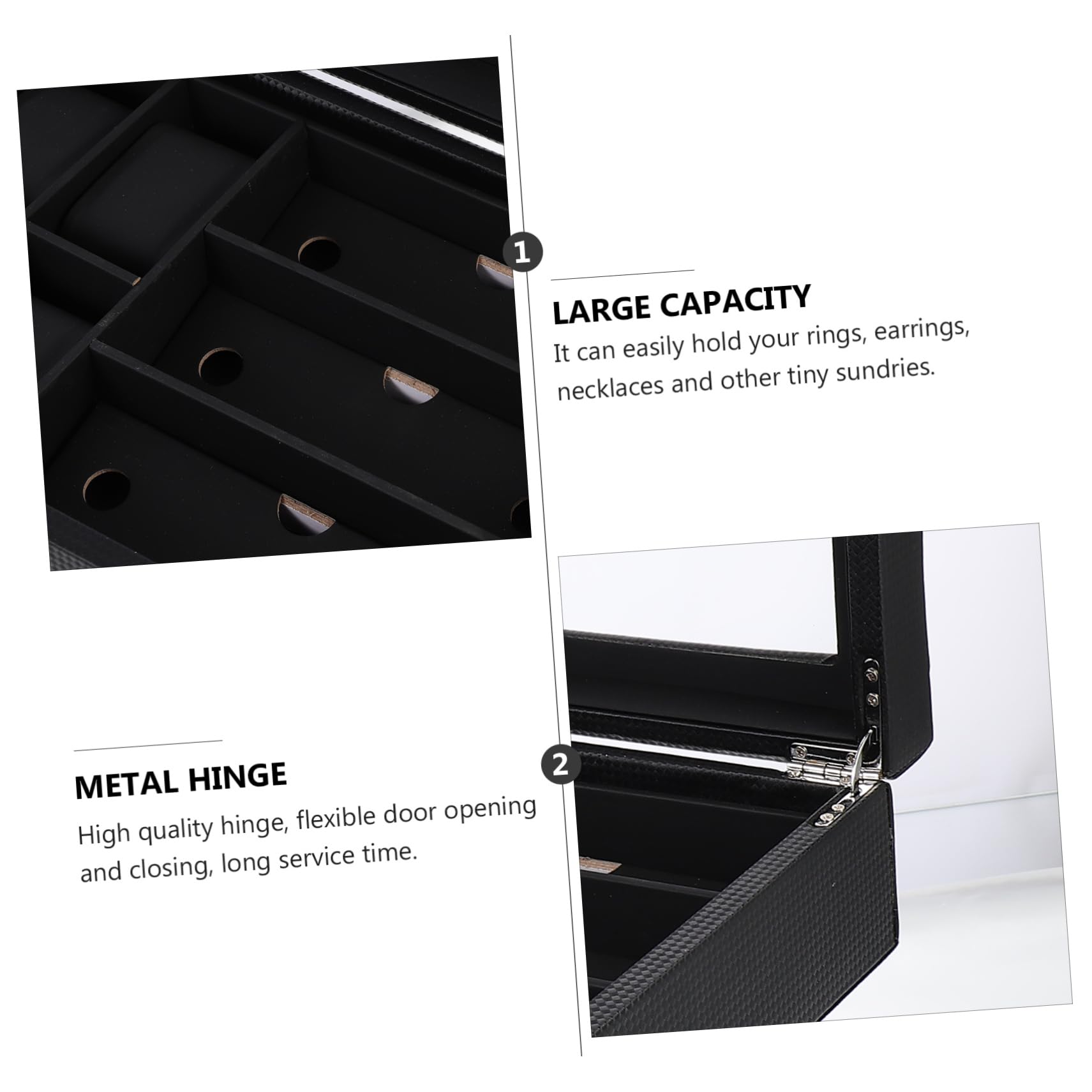 PACKOVE Wielofunkcyjny Pojemnik Zegarki i Okulary Przeciwsłoneczne z Carbonowego Włókna Elegancki Organizer Do Przechowywania Biżuterii Idealny Do Użytku Domowego i Podróży Miejsc