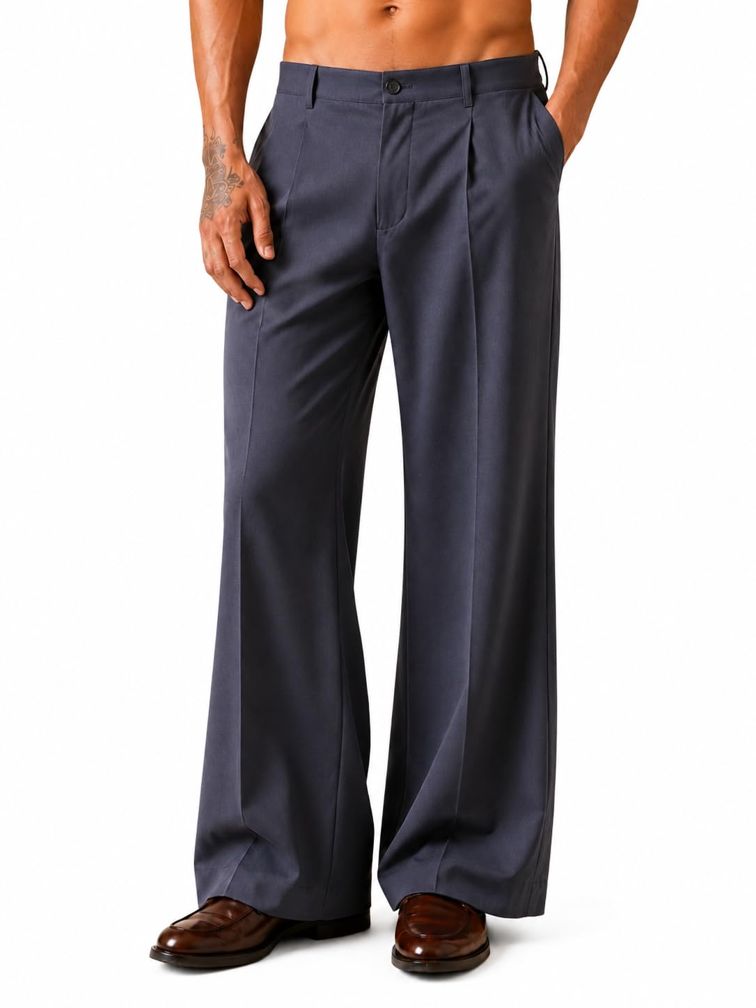 Men Relaxed Fit Korean Pant | Formal Trousers | Straight Fit | Easy Wash | Office Wear-image-35