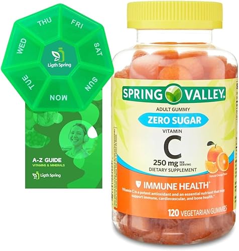 Miniatura 1 de Spring Valley - Suplemento dietético de gomitas de vitamina C sin azúcar, 250 mg, paquete de 120 unidades con vitaminas y minerales exclusivos, de