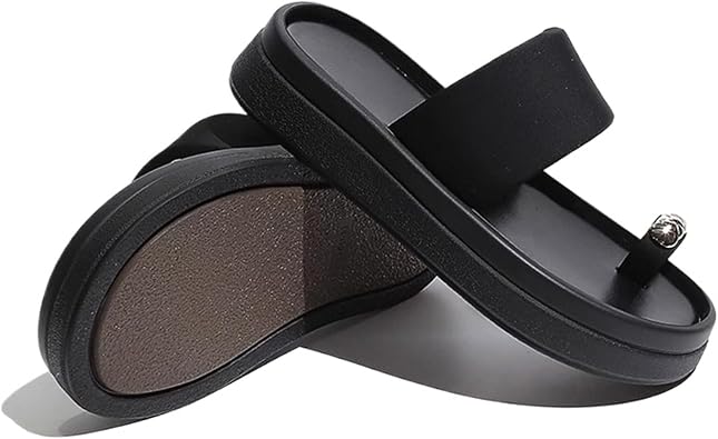 Womens Fashion Open Toe Thick Sole Sandals Comfortable Backless Slingback Slip-On Sandals Slippers Summer Outdoor Non-Slip Casual Beach Sandals