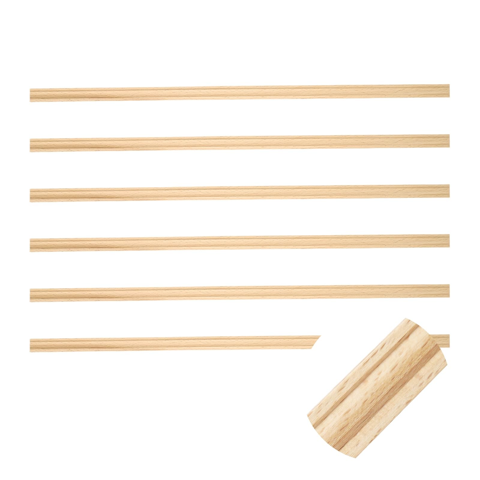 sourcing map 6Pcs 15.75" Decorative Wood Trim, Unfinished 3D Wooden Furniture Molding Trim for DIY Craft, Home Wall Cabinet Shelf Window Door (Triangle, 8mm)