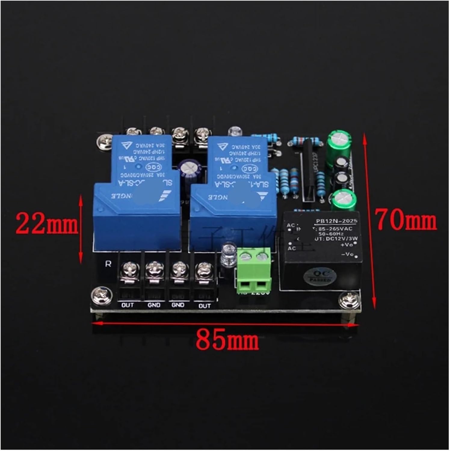 UPC1237 30A Audio Amplifier Speaker Protection Board with Power Integrated AC 85V-265V