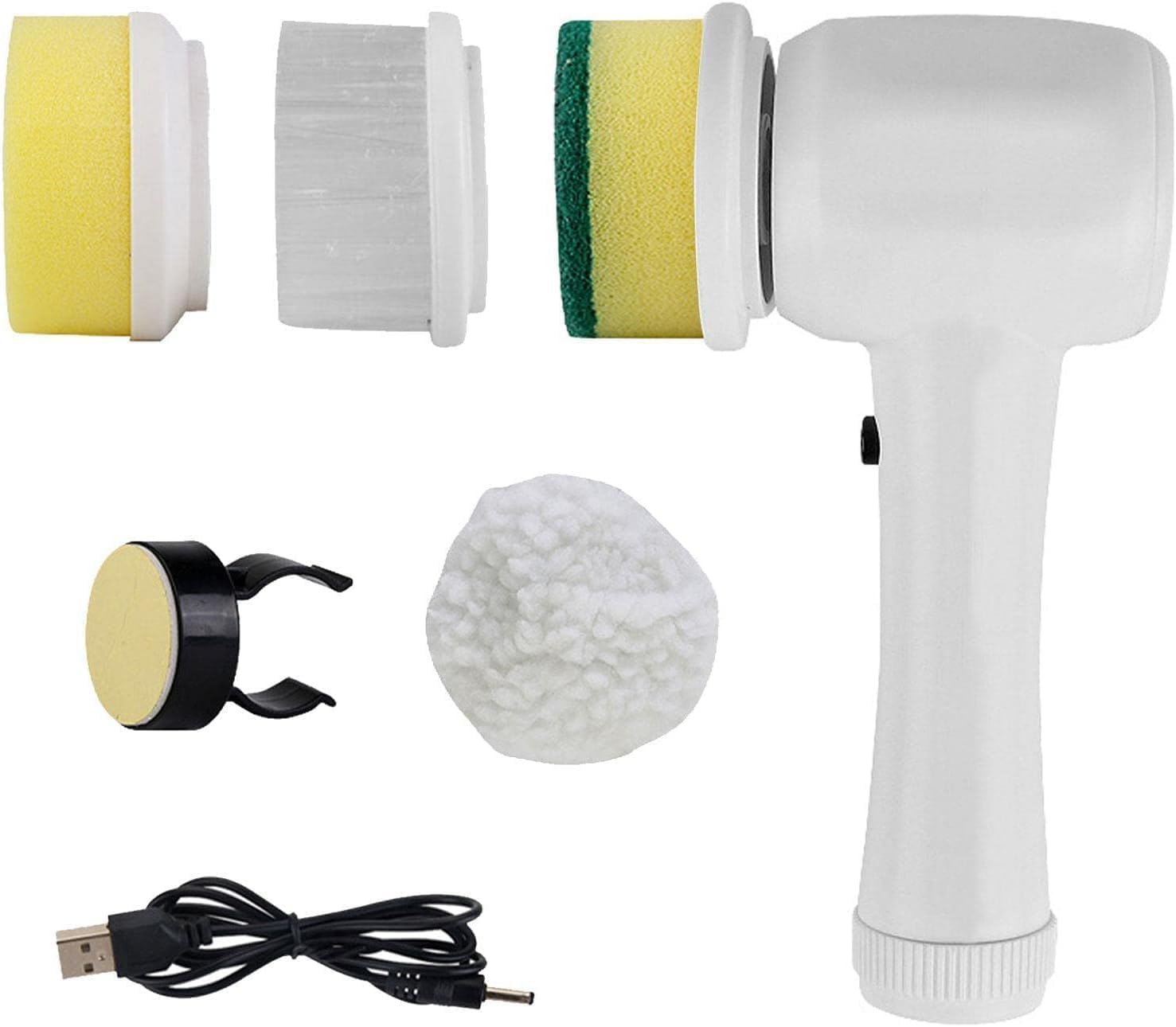 Electric Shower Brush - Rechargeable Cleaning Tool with 4 Brush Heads for Bathroom, Floor, Kitchen