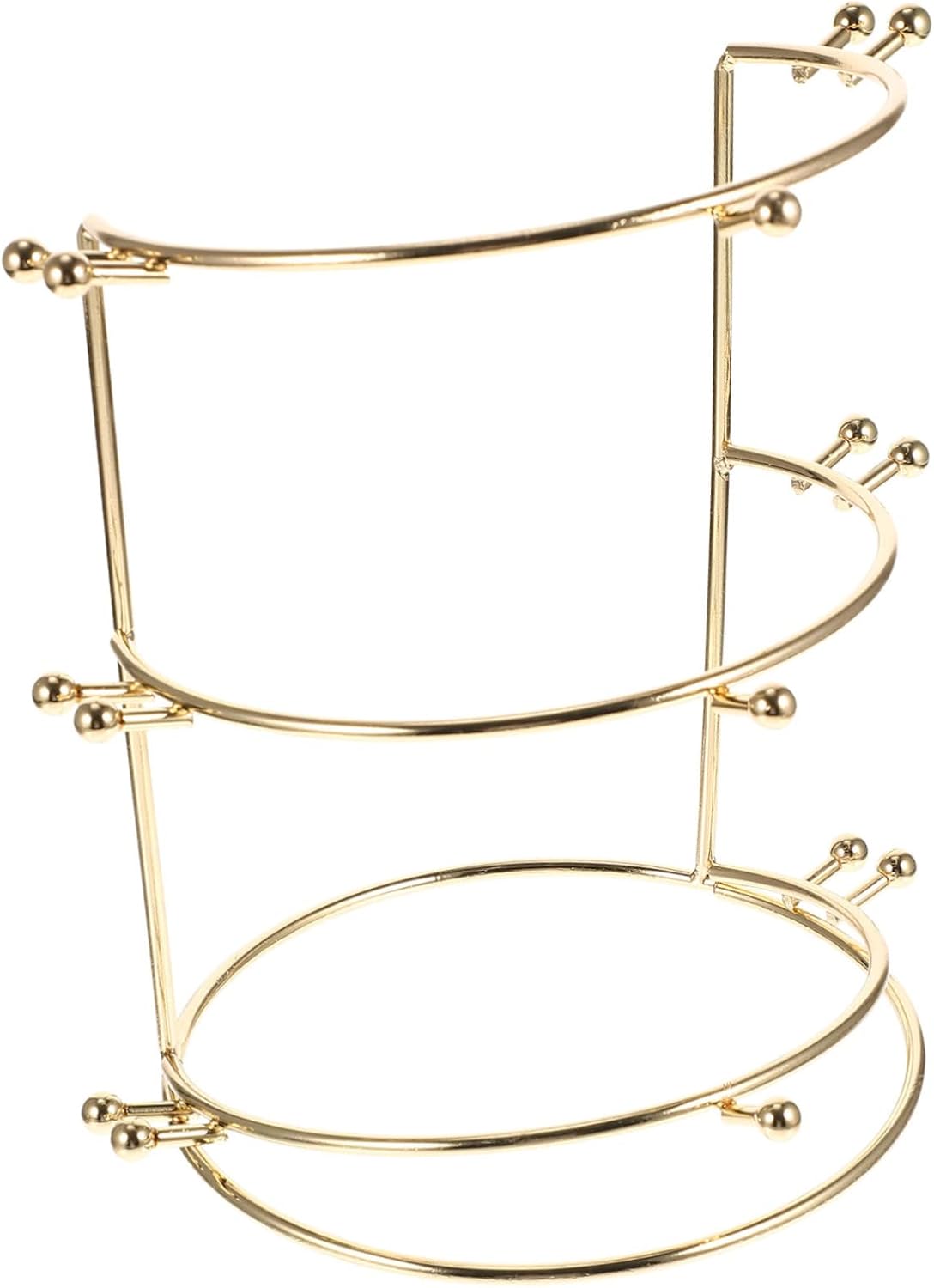 Crown Headband Holder Display Rack 3-tier Gold Plated Storage Stand for Hair Accessories
