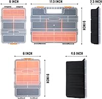 Vista 3 de TCE Caja de herramientas organizadora de piezas, caja de herramientas de almacenamiento versátil y duradera para pernos, tornillos, clavos, tuercas