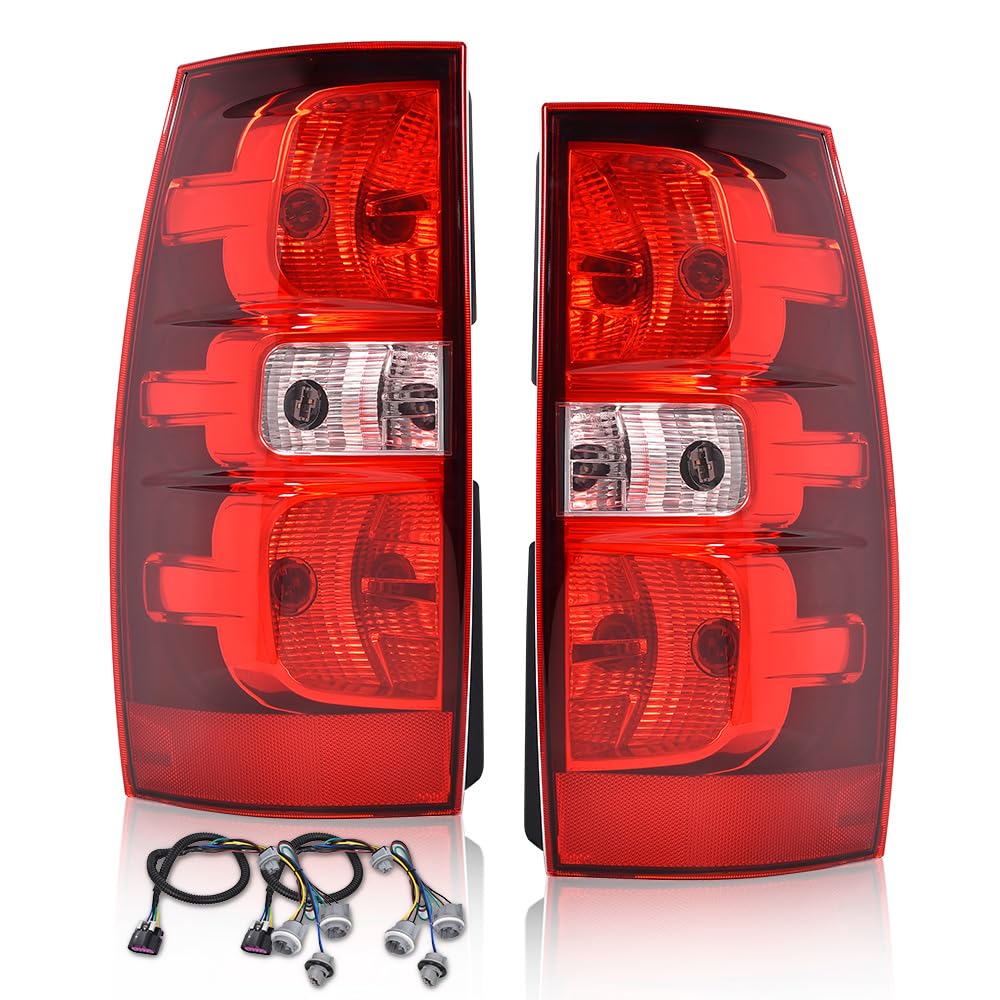 G-PLUS Tail Lights Brake Lamps w/Harness,Compatible with Chevy Suburban 1500 2007-2014/Fit Chevy Suburban 2500 LTZ 2007,Left and Right Luces Traseras