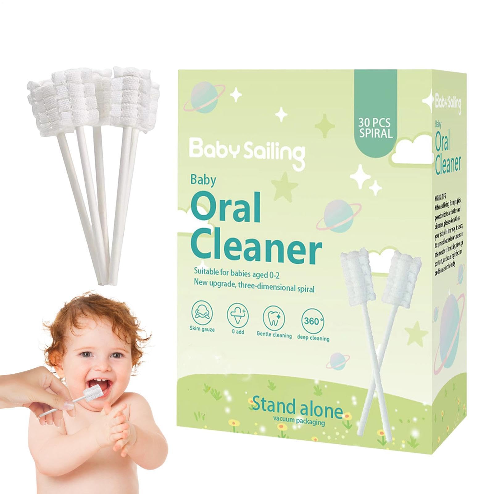 Neonato Garze Dente Spazzolino - Cleaner e Salviette Dentali per Bambini | Manico Carta Tampone, Set Pulizia Lingua, Pacchetto Cura Orale da Viaggio