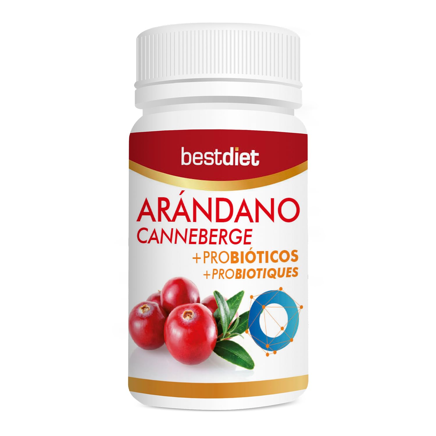 Arándano Rojo + Probiótico 30 Cápsulas (Pack de 3) – Con Extracto de Arándano Rojo y Lactobacillus Plantarum Tindalizado – Complemento Alimenticio para el Bienestar Diario – Bestdiet