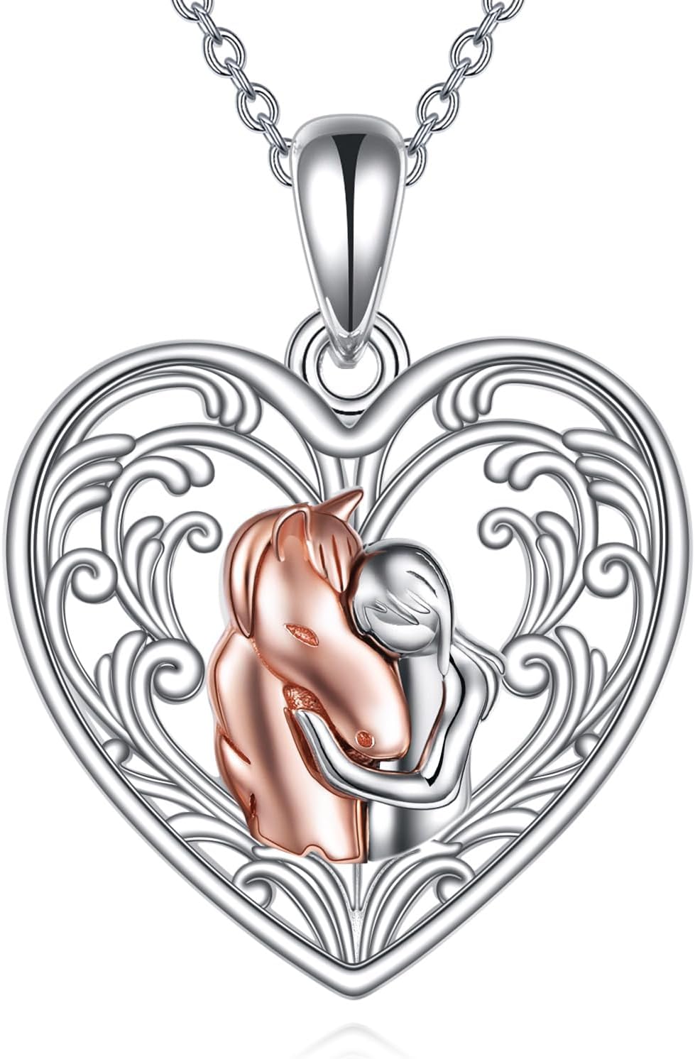 YFN Horse Pendant Necklace Jewelry S925 Sterling Silver for Women