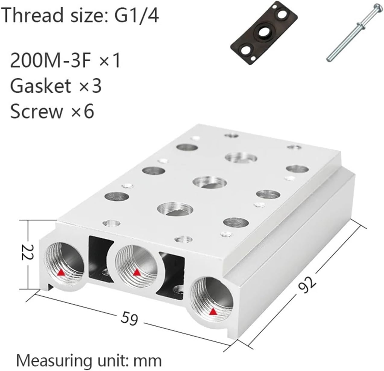 4v pneumatic solenoid valve manifold base(3F,300M)