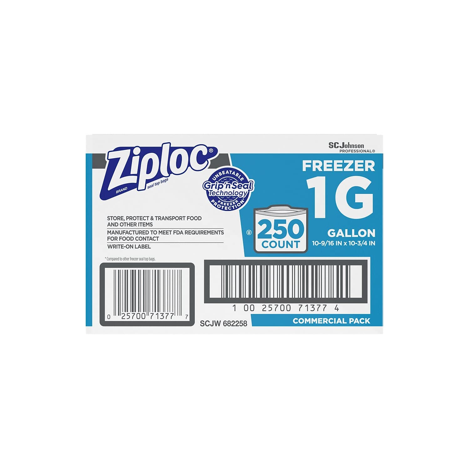 Amazon.com: Ziploc 682258 Double-Zipper Freezer Bags, 1gal, 2.7mil