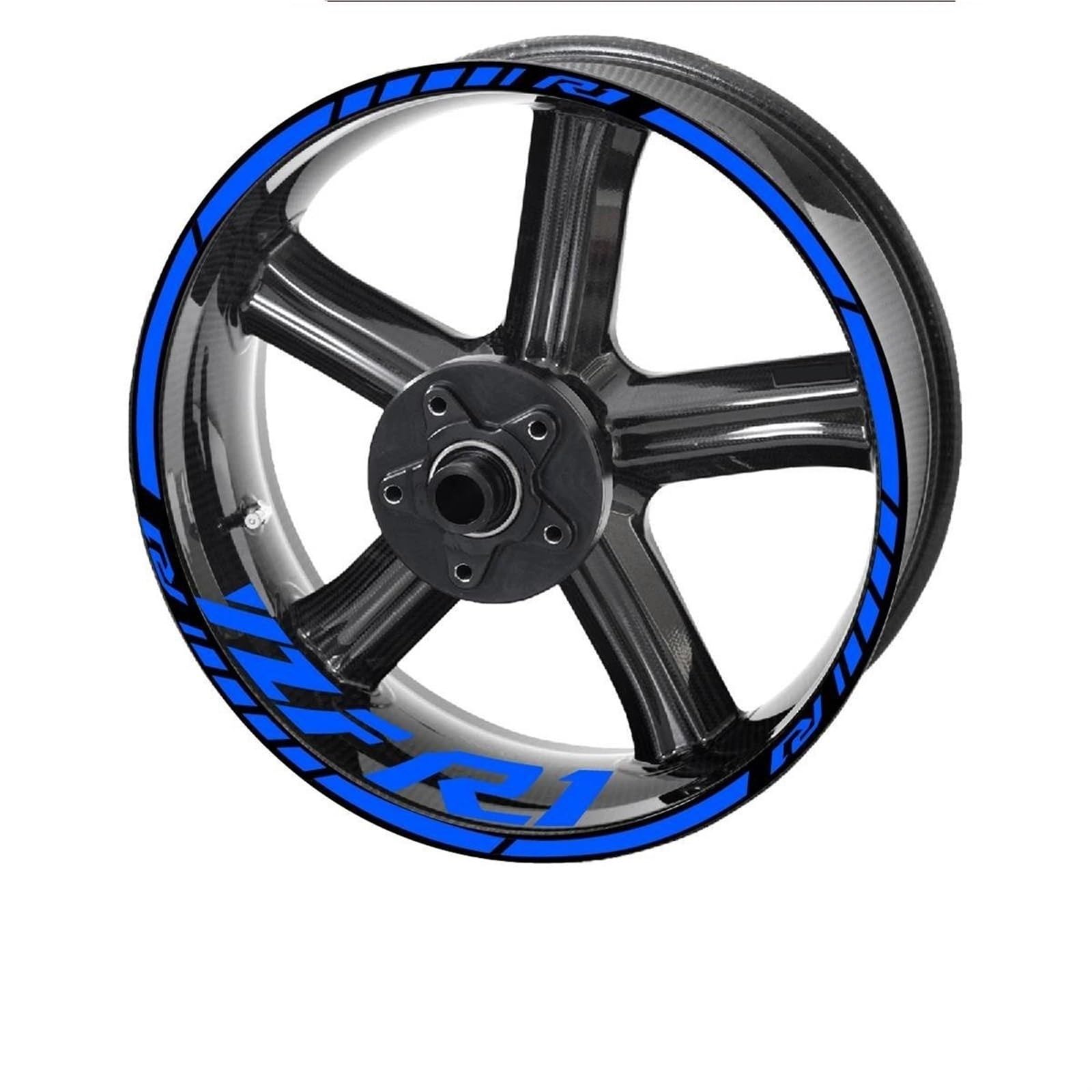 Motorcycle Hub Reflective Sticker Wheel Rim Stickers Set for Yamaha YZF R1 Decorative(Color6)