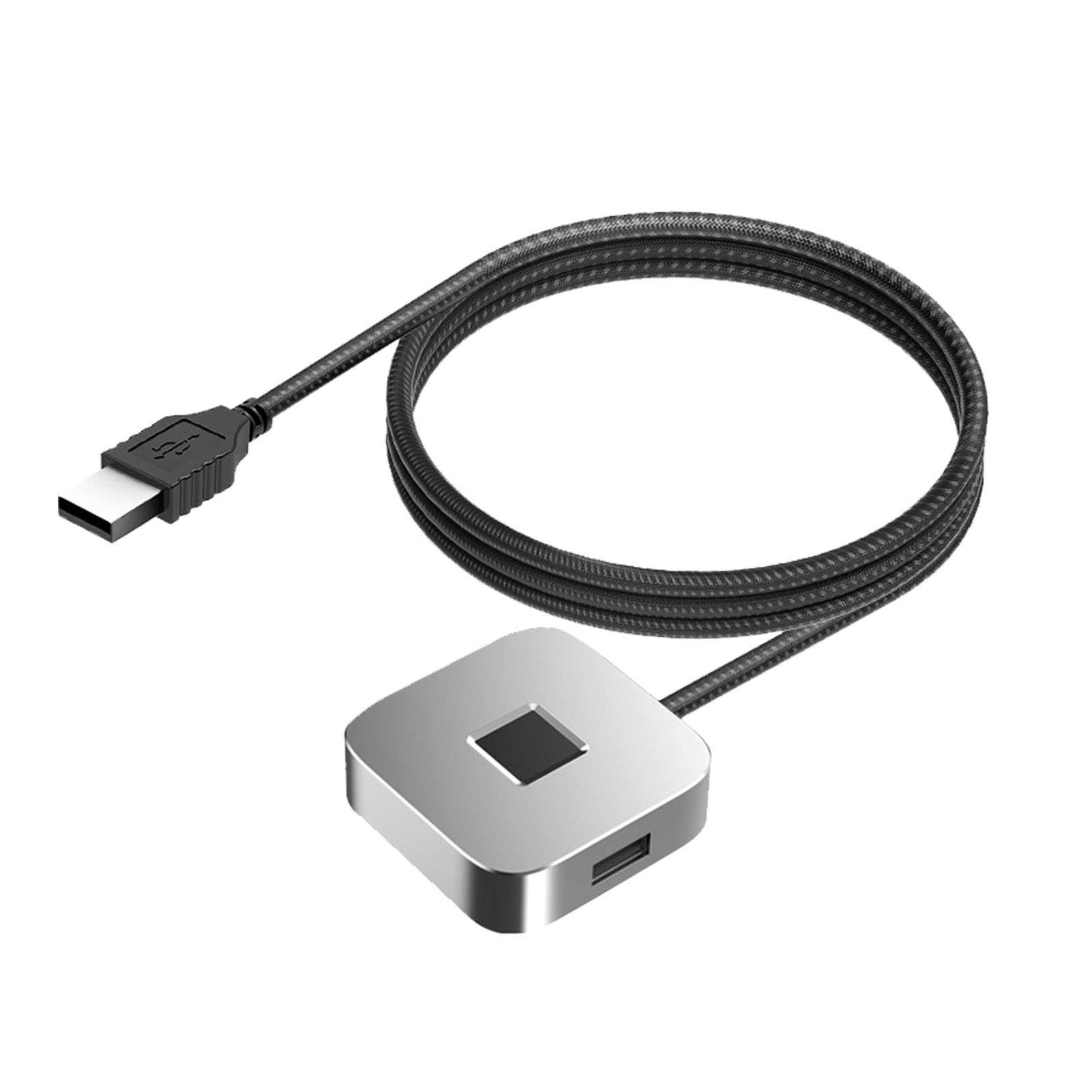 Generic Lector de Huellas Dactilares USB Eficiente para PC con 10 11, Reconocimiento de 360 ​​Grados, Cifrado de Identificación, Soporte para Múltiples Usuarios, Material de Aleación de Zinc (Silver)