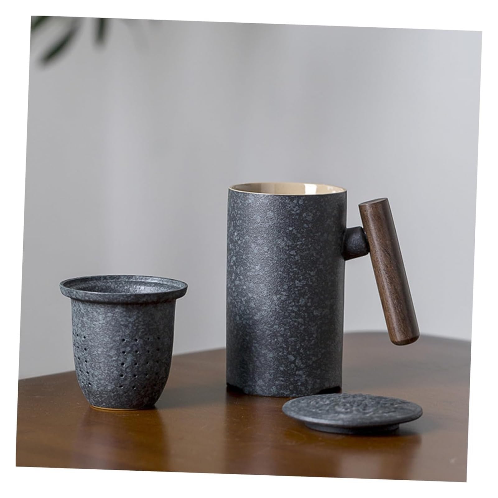 Taza de café Taza de té para oficina y hogar, 1 juego de taza de agua para el hogar con tapa, colador de té, taza de té para el hogar, oficina, separación de té, taza de café, taza de té, taza de