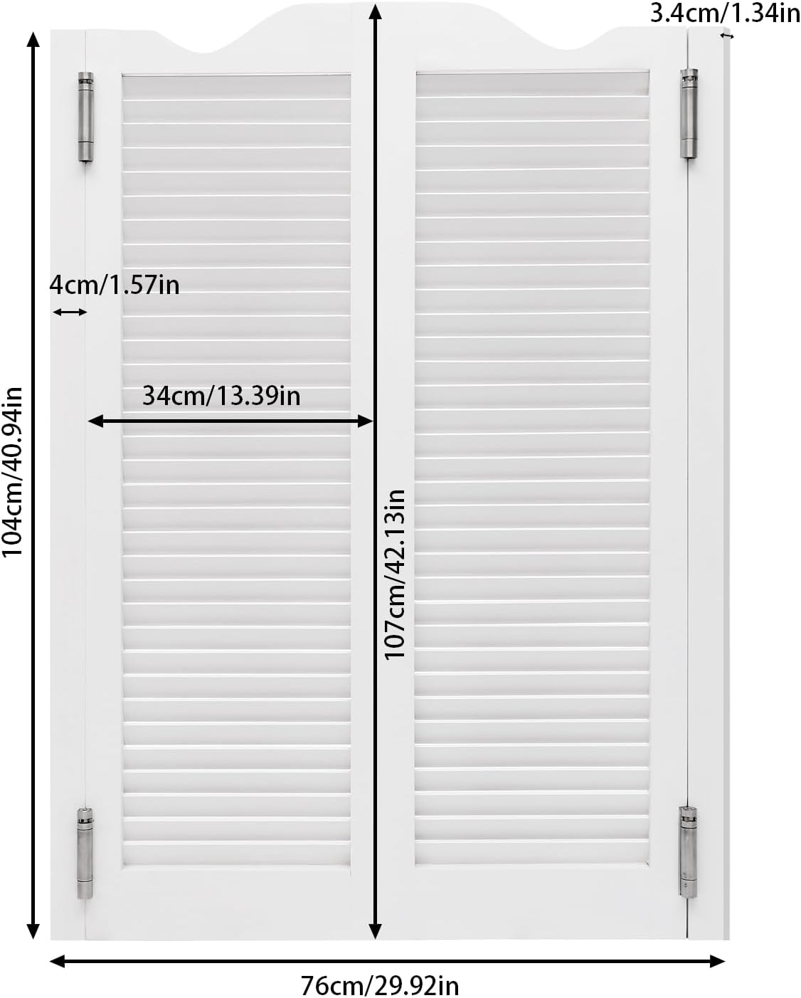 Wooden Double Half Swinging Door, Double-hinged Louvered Cafe Door, Double-Door Swing Decor Partition Door for Corridor, Kitchen, Club, Checkout Counter