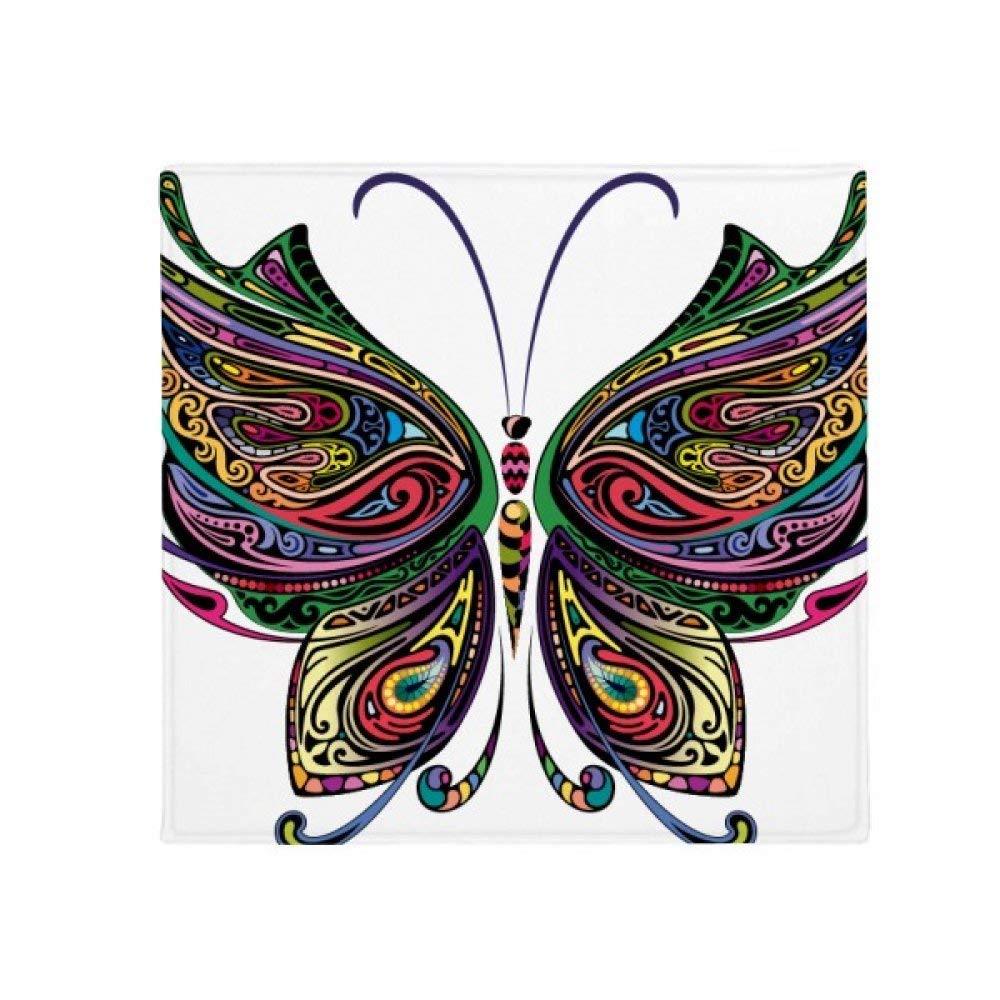 Tapis de sol carré papillon coloré antidérapant de salon cuisine 60x60cm