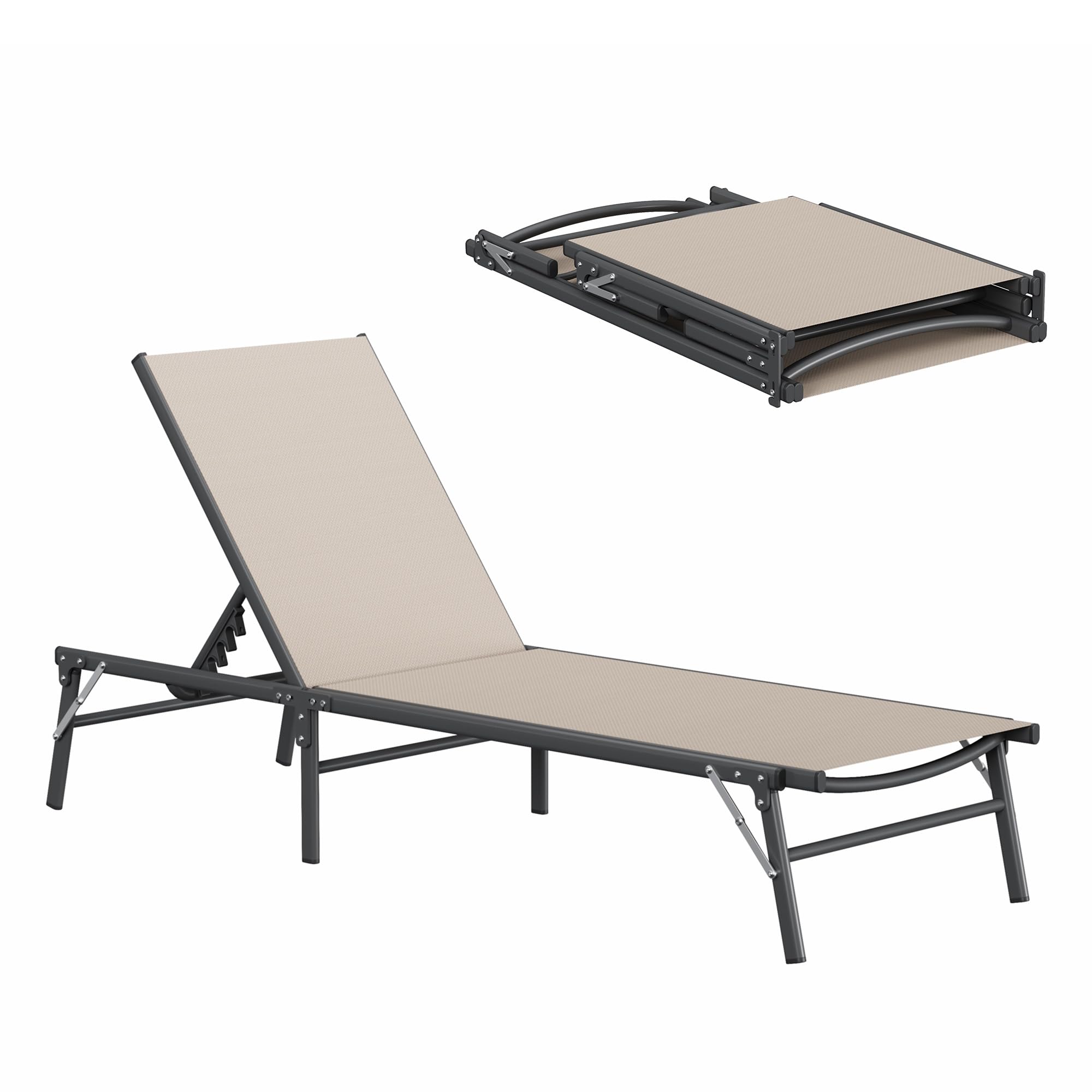 Amopatio Outdoor Lounge Chairs Poolside Chaise Lounge for Patio